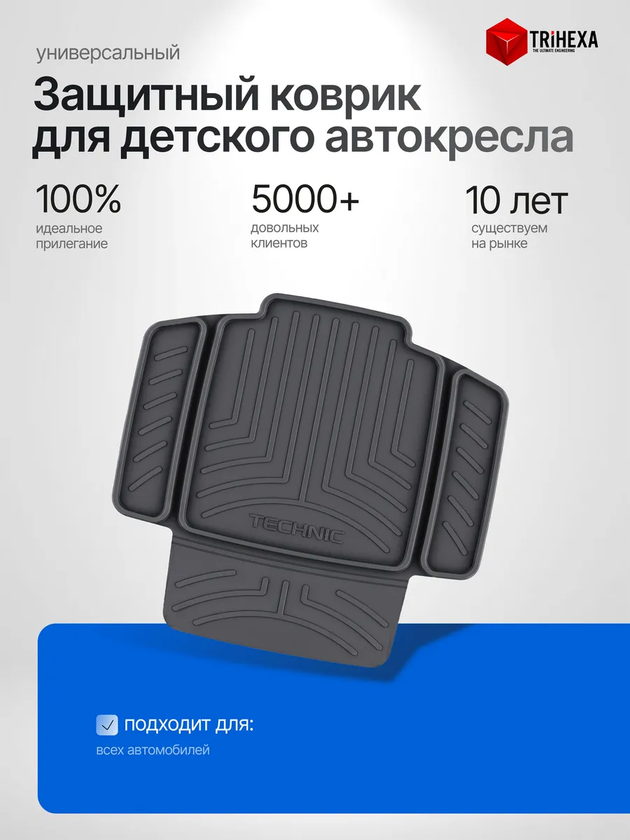 Защитный коврик для детского автокресла черный