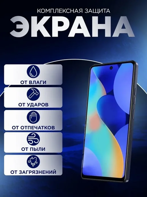 Гидрогелька Гидрогелевая пленка глянцевая для Iphone 14 Pro Max 15+ 16+, 2 шт, фото 2