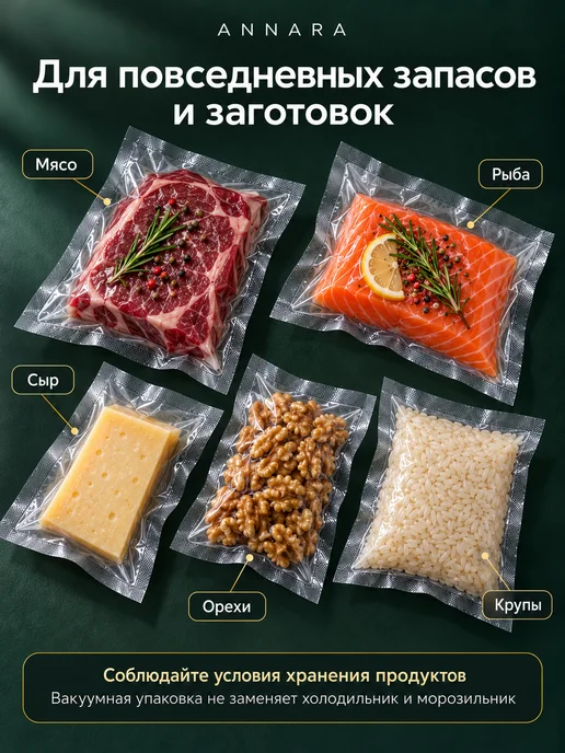 ANNARA Вакууматор для продуктов с запайкой и пакетами, белый, фото 5