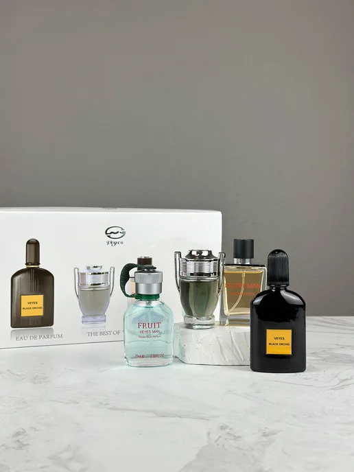 Raspito Парфюмерный набор Black Orchid, Invictus, Terre, Petite Robe, черный