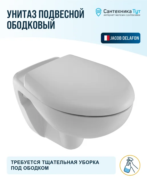 Jacob Delafon Унитаз подвесной Brive без сиденья с ободком, белый, фото 2
