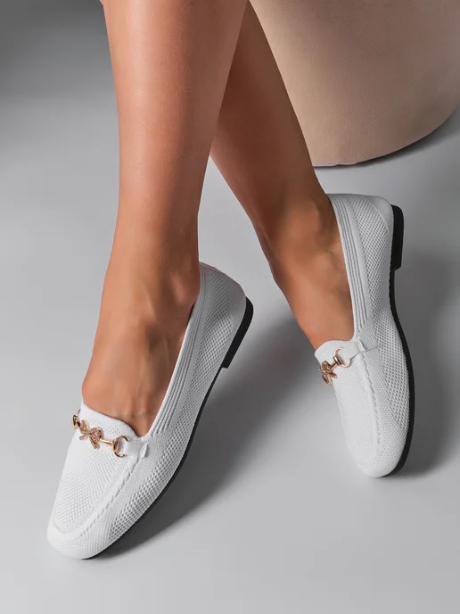 IT-Shoes Лоферы летние дышащие, белый, фото 4