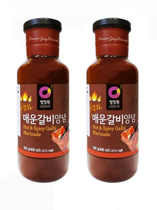 DAESANG Остро-жгучий маринад Hot & Spicy Galbi 500 г 2 шт, 500 г, 2 шт