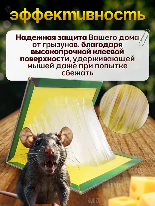 KUDZU Мышеловка для мышей клеевая ловушка от крыс, зеленый, фото 2