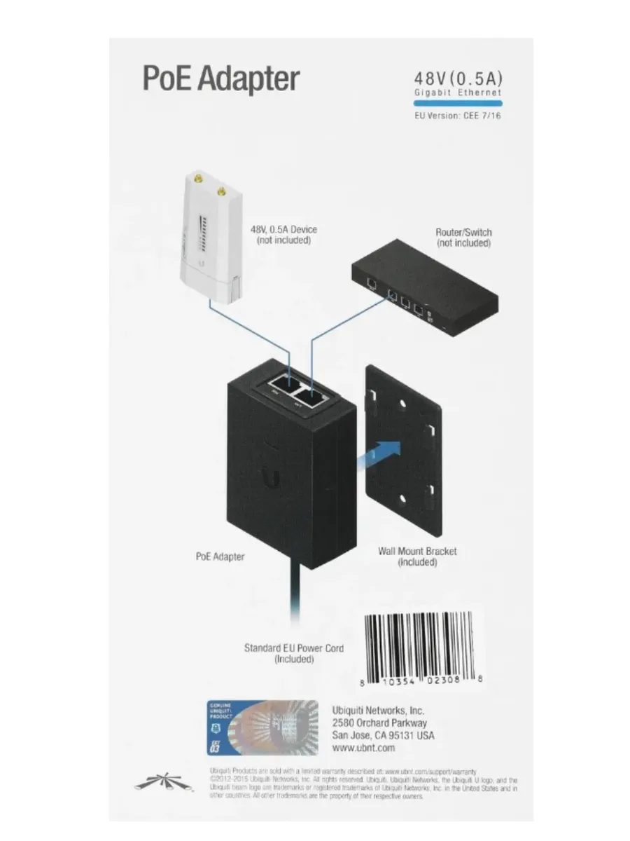 Инжектор PoE POE-48-24W-G 10 100 1000BASE-T