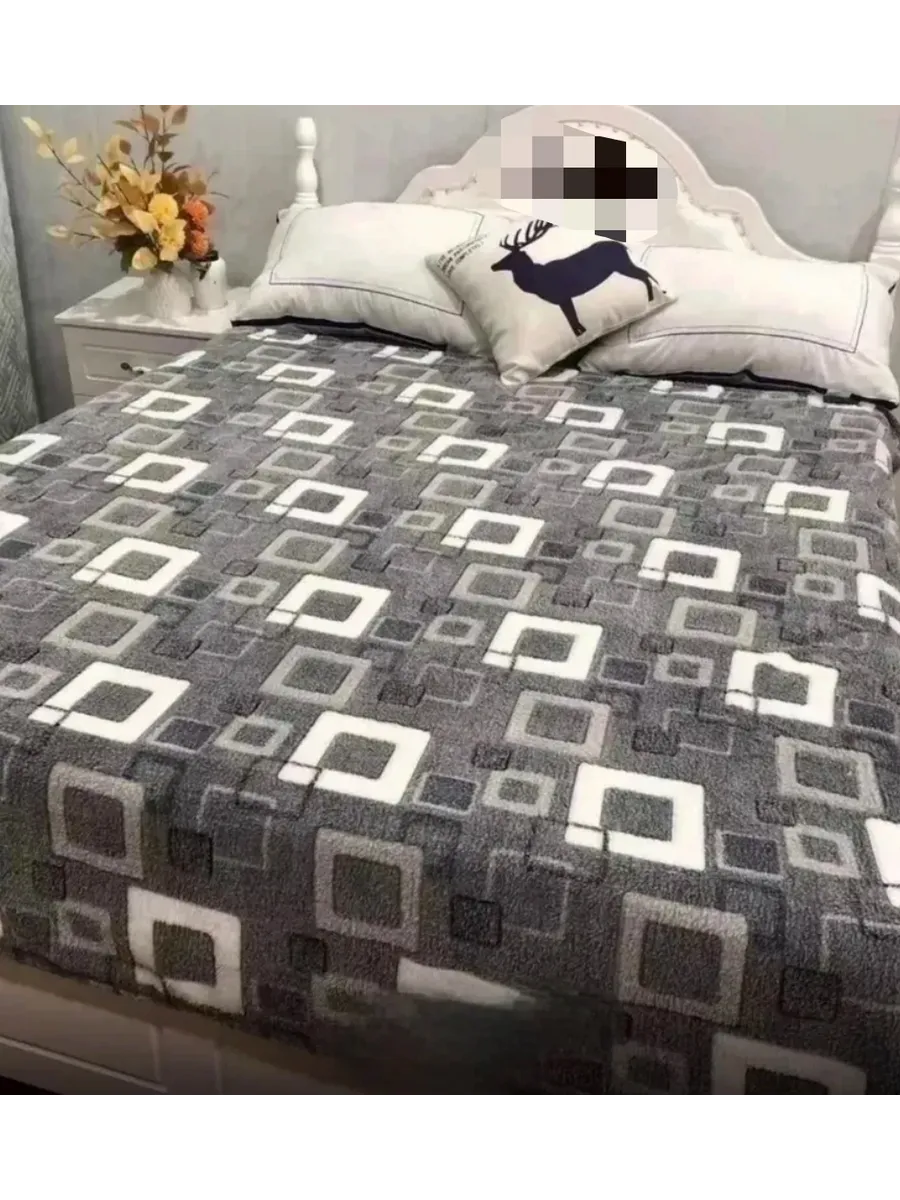 Плед покрывало на диван и кровать пушистый 180x200