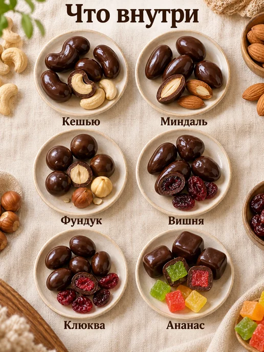 NATURAL FRUT Орехово-ягодный микс в темном шоколаде, 1 кг, 500 г, фото 2