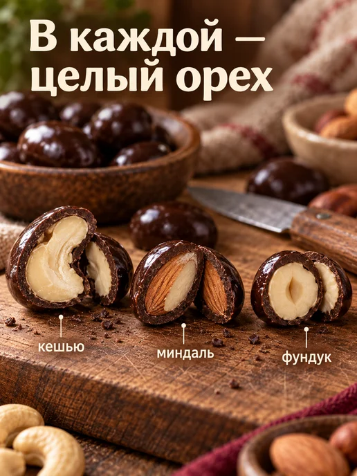 NATURAL FRUT Орехово-ягодный микс в темном шоколаде, 1 кг, 500 г, фото 3