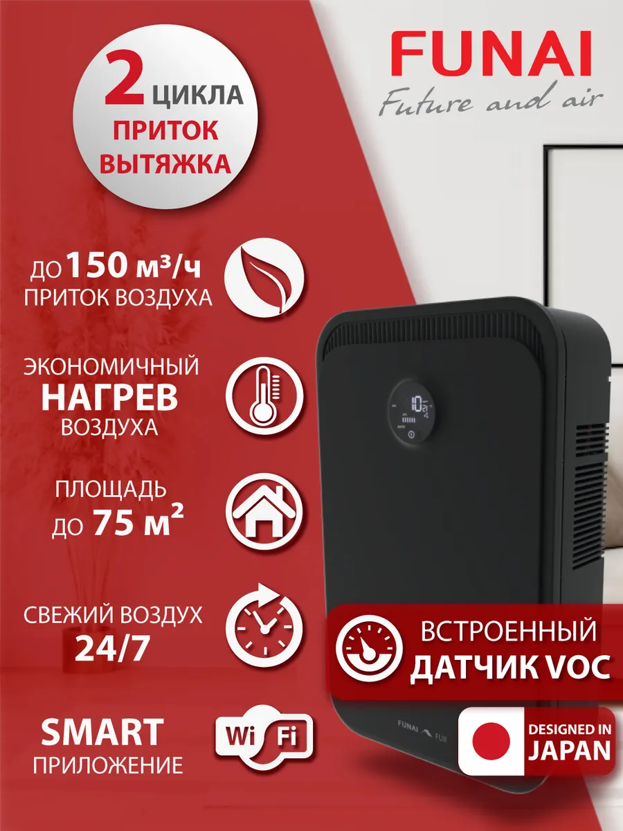 Рекуператор очиститель воздуха Фунаи Fuji ERW-150 X.D.