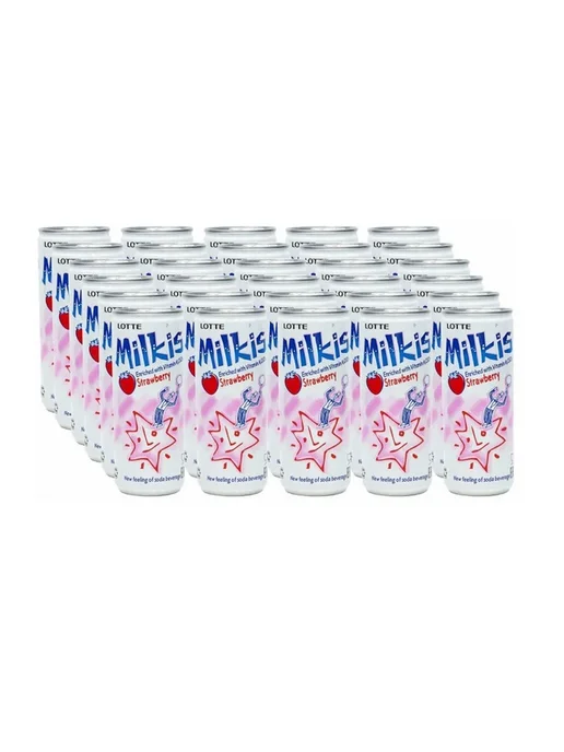 Lotte Милкис клубника 0,25л. 30шт, 250 мл, 30 шт, фото 2