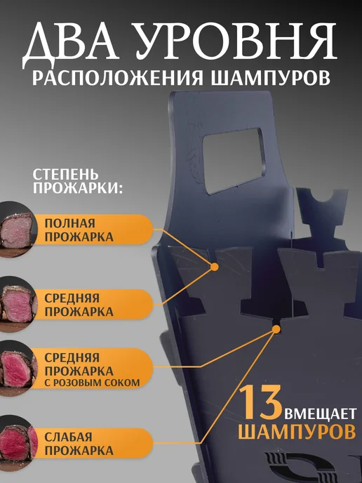 Novogas Мангал складной разборный для шашлыка с сумкой и перчатками, черный, фото 3