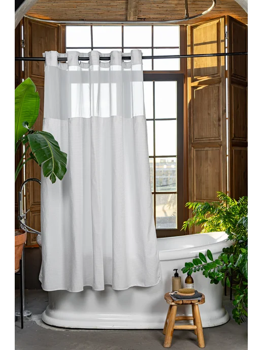 Marion store Двухслойная штора для ванной и душа 180х180 белая, 180x180, фото 8