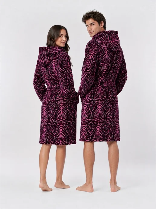 roberto cavalli халат MIRROR ZEBRA, р.S M, розовый, фото 3