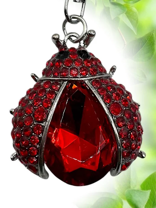 SABBI-STYLE Брелок оберег на ключи Божья коровка, красный, фото 6