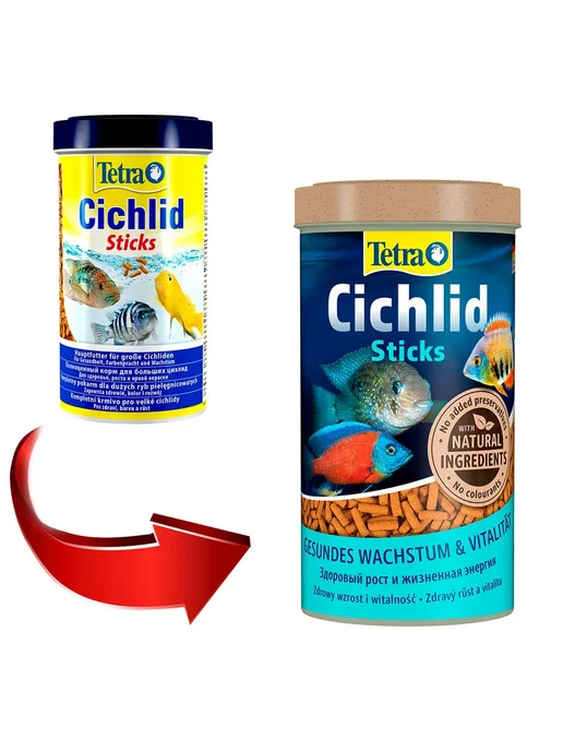 TETRA Корм для рыб аквариумных цихлид палочки Cichlid Sticks 250мл, 500 мл, 2 шт, фото 2