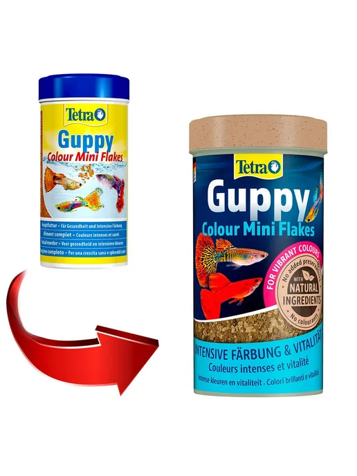 TETRA Корм для рыбок гуппи хлопья Guppy Colour Mini Flakes 250мл 2…, 250 мл, фото 2