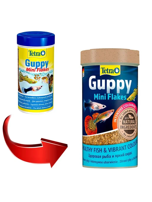 TETRA Корм рыб аквариумных гуппи хлопья Guppy Mini Flakes 250мл 4ш, 250 мл, фото 2