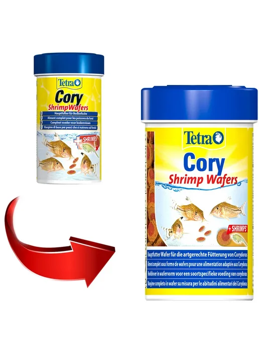 TETRA Корм для донных рыб сомов чипсы Cory Shrimp Wafers 100мл, 100 мл, 4 шт, фото 2