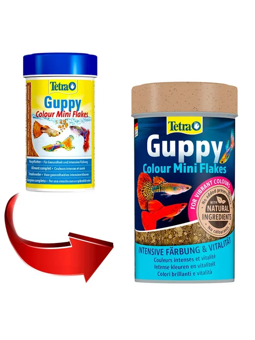 TETRA Корм для рыбок гуппи хлопья Guppy Colour Mini Flakes 250мл 2…, 100 мл, фото 2