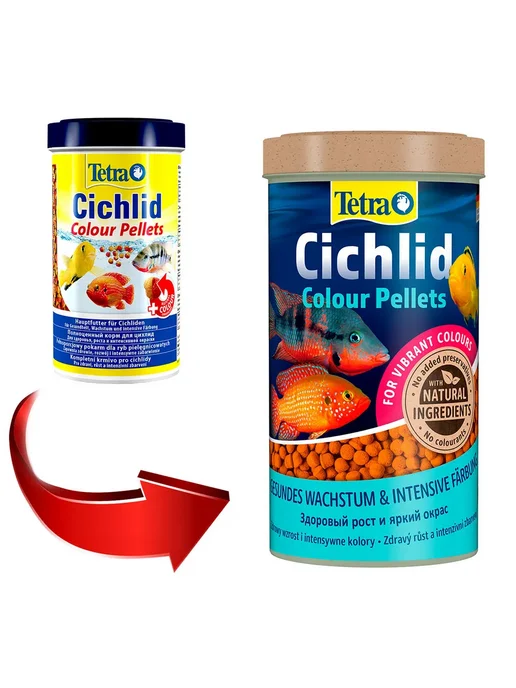 TETRA Корм для рыб цихлид шарики Cichlid Colour Pellets 500 мл 4 ш…, 500 мл, фото 2