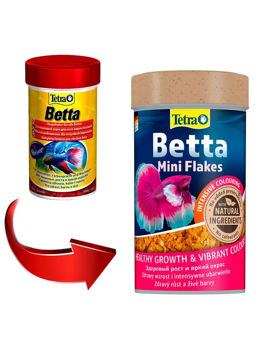 TETRA Корм для лабиринтовых рыб петушков хлопья Betta 100 мл, 100 мл, 2 шт, фото 2