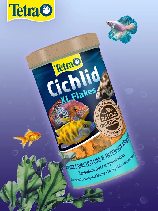 TETRA Корм для рыбок цихлид хлопья Cichlid XL Flakes 500 мл, 500 мл, 4 шт, фото 4