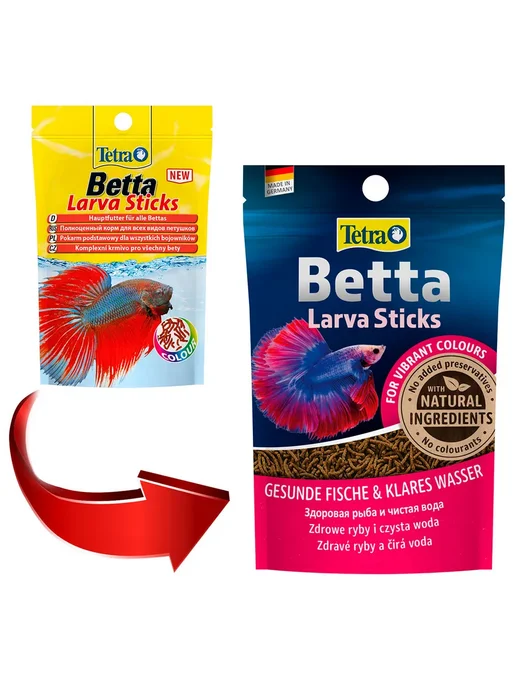 TETRA Корм для рыб петушков Betta LarvaSticks в форме мотыля 5г 25…, 5 г, фото 2