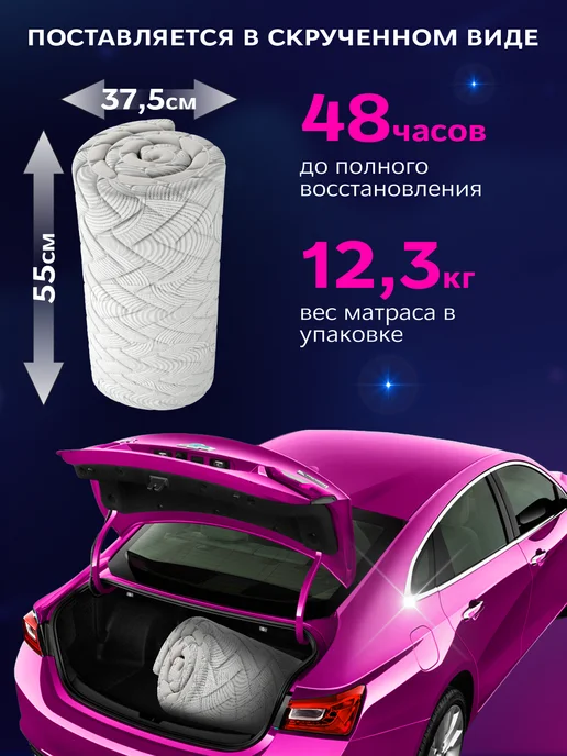 AMI Матрас 80х190 пружинный жесткий на кровать односпальный, 80x200, фото 7