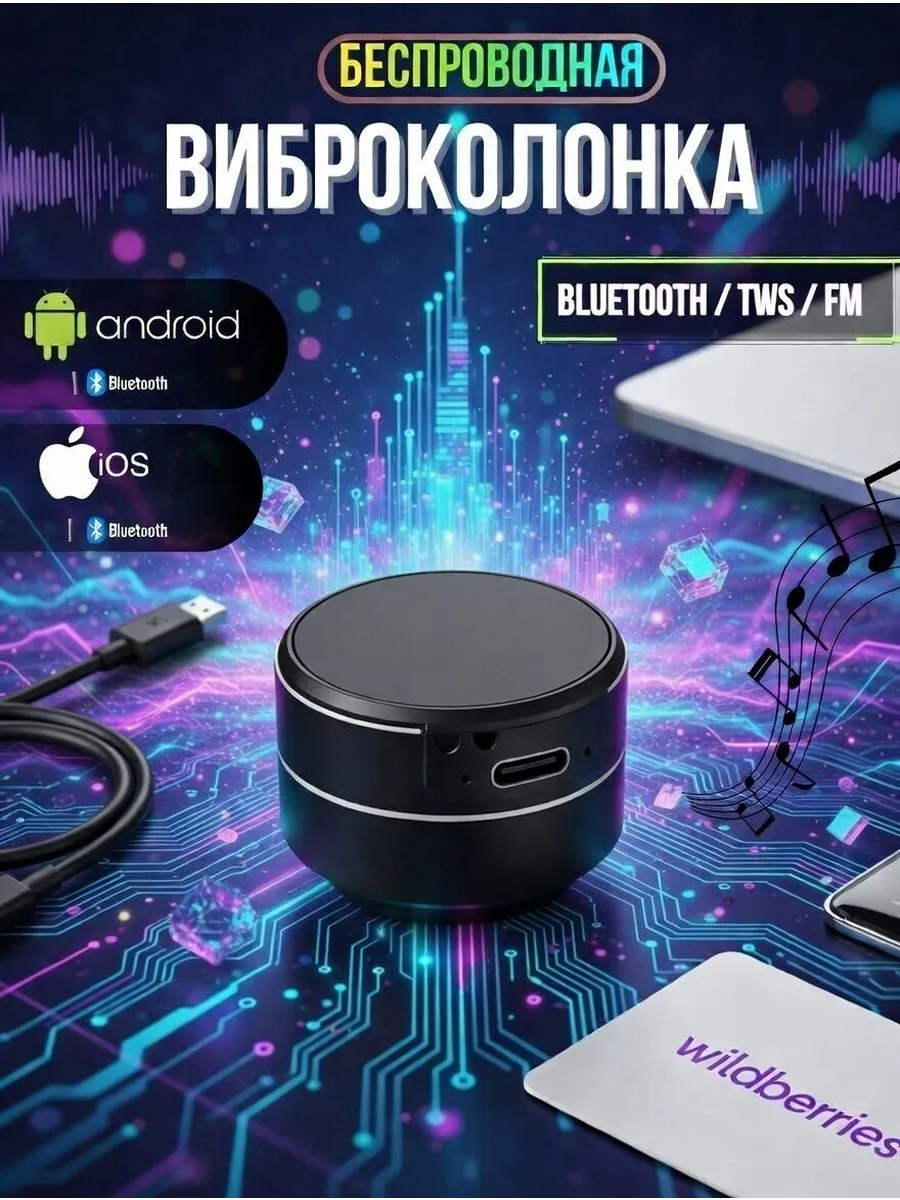 Виброколонка звуковая с костной проводимости беспроводная