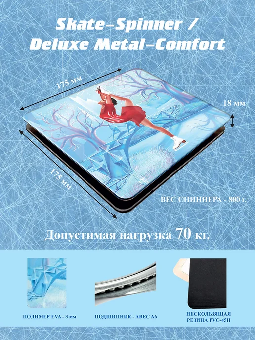 Металлический спиннер-диск Deluxe Metal - Comfort, голубой, фото 2
