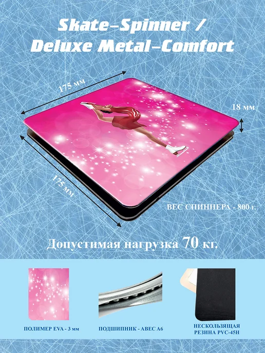 Металлический спиннер-диск Deluxe Metal - Comfort, розовый, фото 2