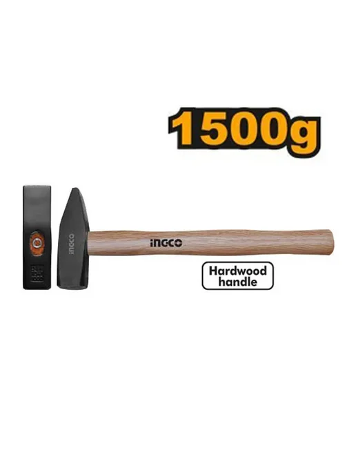 INGCO Молоток слесарный HMH041500 с деревянной рукояткой 1500 г, 1,5 кг, фото 2