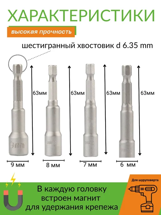 Instrevol Набор магнитных головок для шуруповерта, вариант, фото 2