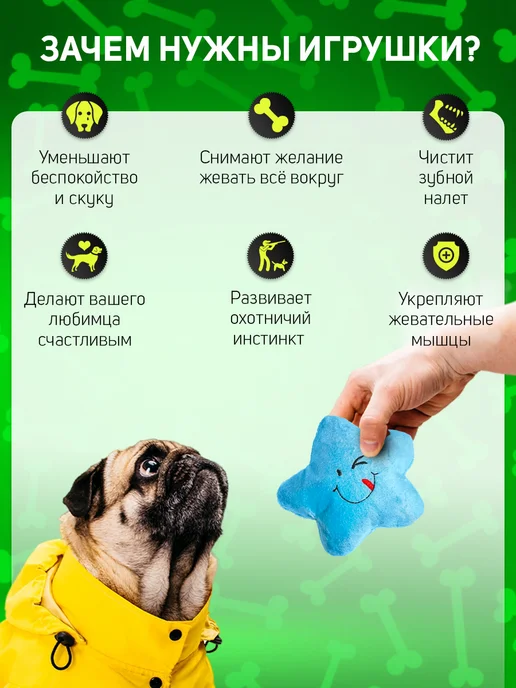 Tooth for tooth Набор игрушек для собак, голубой, фото 2