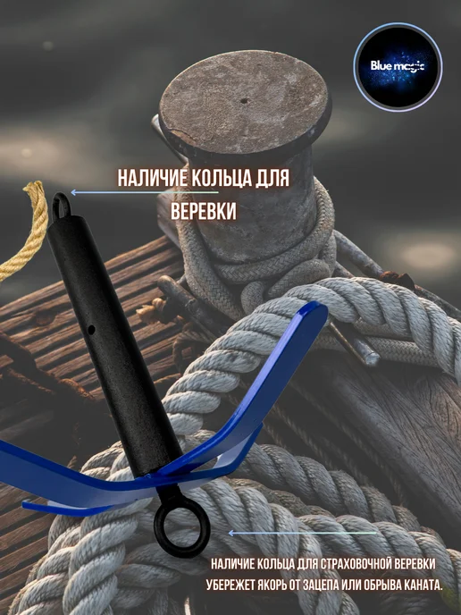 Blue Magiс Якорь для лодки ПВХ складной рыболовный 2 кг, 2 кг, фото 7