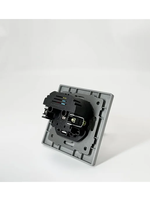 Vo'StaBL Розетка одиночная с usb(юсб) серая заземлением, серый, фото 3