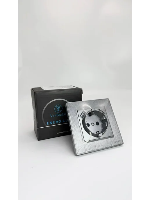 Vo'StaBL Розетка одиночная с usb(юсб) серая заземлением, серый, фото 6
