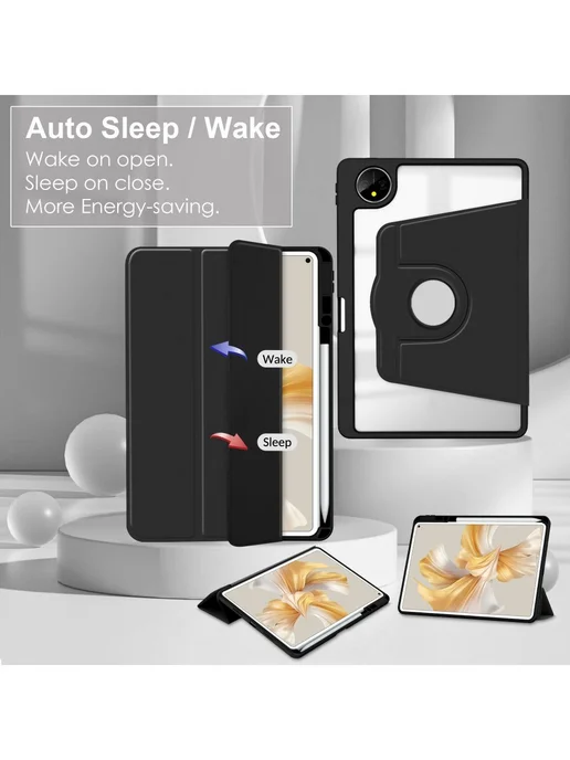Fanoya Вращающийся Чехол для планшета Huawei MatePad Pro 11 202, черный, фото 2
