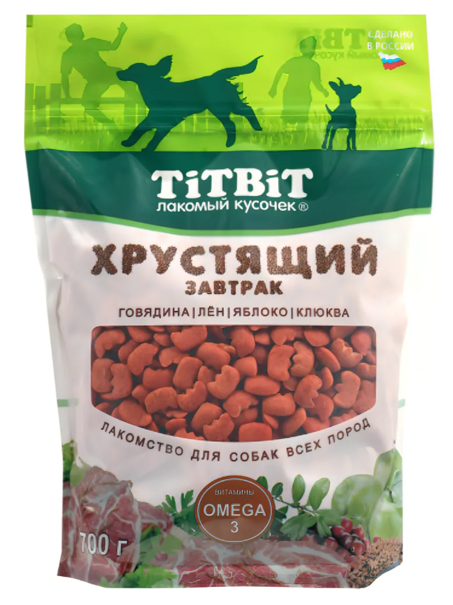 Лакомство для собак хрустящий завтрак с говядиной 700 гр