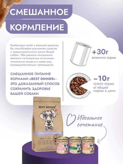 Сухой корм Best dinner Розмарин для собак, крупные, телятина, 12 кг, фото 8