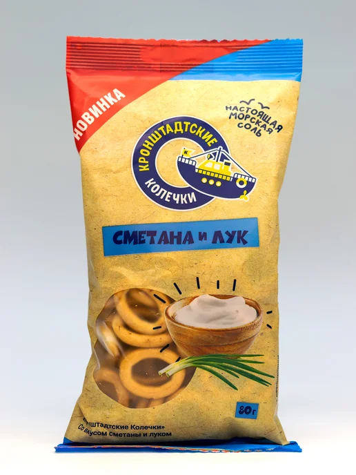 АО "Невская Сушка" Сушки Кронштадские колечки со вкусом сметаны и лука, 14 шт, фото 2
