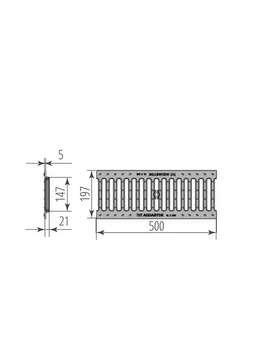Aquastok Решётка чугунная щелевая DN150 1 шт, 2 шт, фото 3