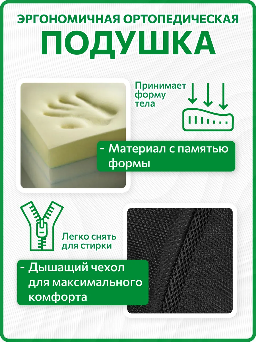 Поясничная подушка с эффектом памяти для дома и авто фото 2