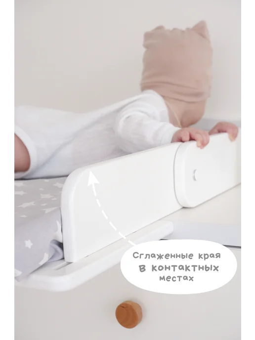 Добрик-wood Пеленальная доска на комод складная c матрасиком, белый, фото 7