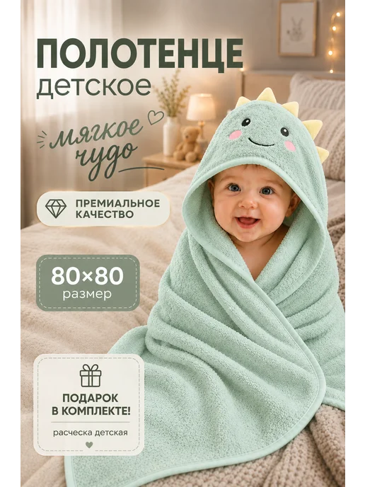 shop_R&M Полотенце уголок для новорожденного с капюшоном махровое, вариант