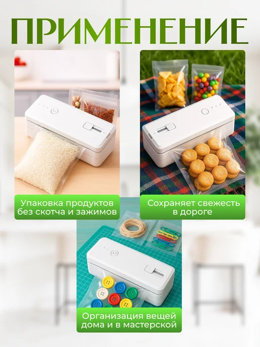 Garden Emili Ручной запайщик пакетов с ножом и магнитом, белый, фото 2
