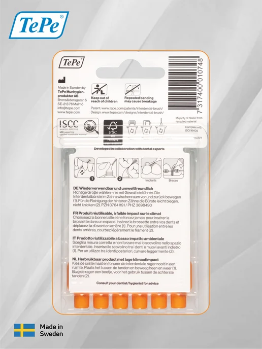 TePe Межзубные ершики Interdental Brush mixed, оранжевый, фото 7