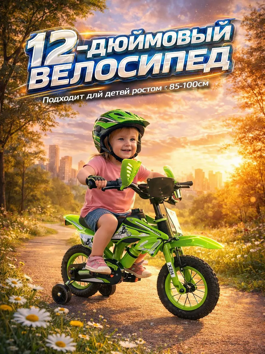 Велосипед двухколесный для Детский 2-3 лет рост 80–95 см