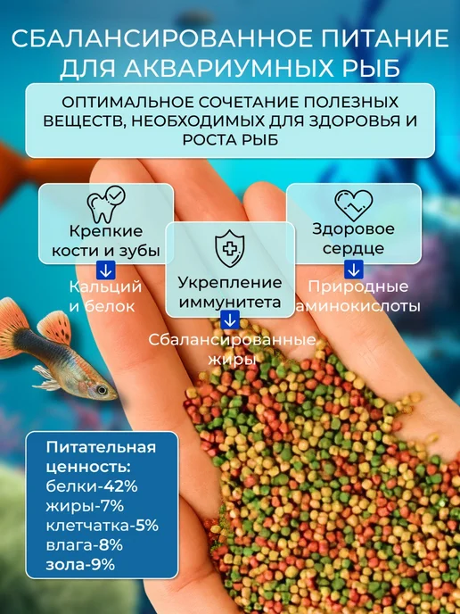 Суперзу Корм для рыбок аквариумных 250мл гранулы 100г, 50 г, фото 2