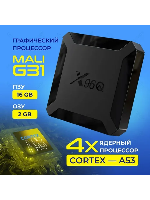 X96Q 2/16 Приставка для телевизора X96Q, черный, фото 3